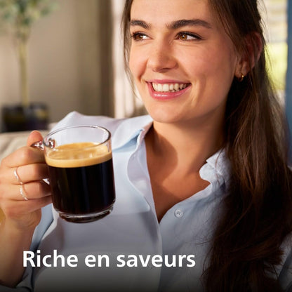 Série 5500 EP5546/70 – 20 Boissons Chaudes et Glacées,Carafe LatteGo facile à nettoyer,SilentBrew,QuickStart,Machine à café à grain Noir/Argent
